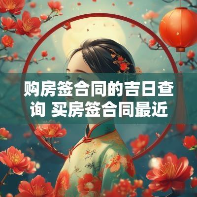 购房签合同的吉日查询 买房签合同最近几天的黄道吉日