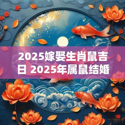 2025嫁娶生肖鼠吉日 2025年属鼠结婚吉日查询一览表