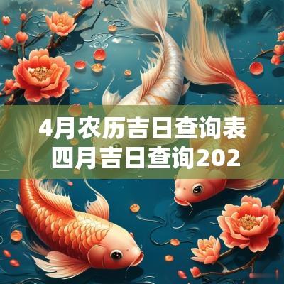 4月农历吉日查询表 四月吉日查询2025