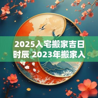 2025入宅搬家吉日时辰 2025年搬家入宅最好吉日吉时