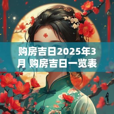 购房吉日2025年3月 购房吉日一览表
