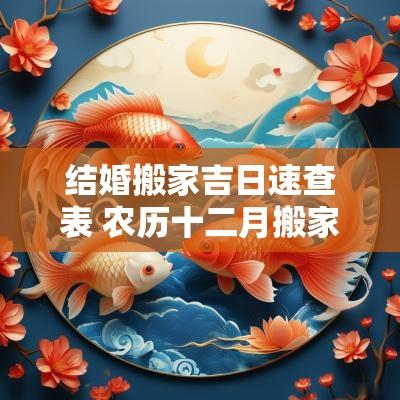 结婚搬家吉日速查表 农历十二月搬家吉日