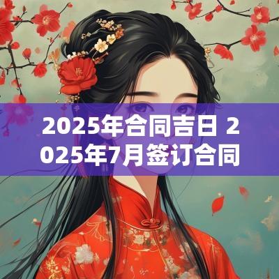 2025年合同吉日 2025年7月签订合同吉日查询