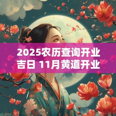 2025农历查询开业吉日 11月黄道开业吉日一览表
