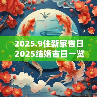 2025.9住新家吉日 2025结婚吉日一览表