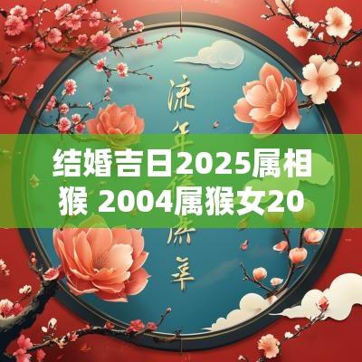 结婚吉日2025属相猴 2004属猴女2025运势
