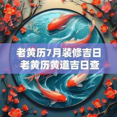 老黄历7月装修吉日 老黄历黄道吉日查询装修