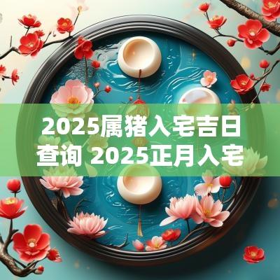 2025属猪入宅吉日查询 2025正月入宅最佳吉日