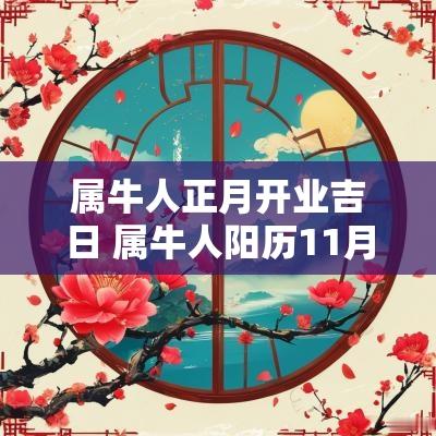 属牛人正月开业吉日 属牛人阳历11月适合开业的日子