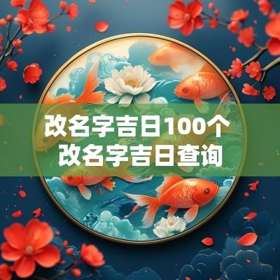 改名字吉日100个 改名字吉日查询