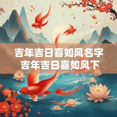 吉年吉日喜如风名字 吉年吉日喜如风下一句是什么