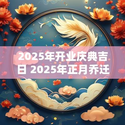 2025年开业庆典吉日 2025年正月乔迁吉日