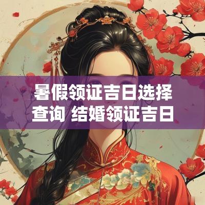 暑假领证吉日选择查询 结婚领证吉日查询2025年黄道吉日