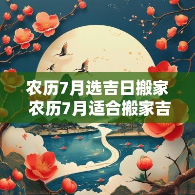农历7月选吉日搬家 农历7月适合搬家吉日查询