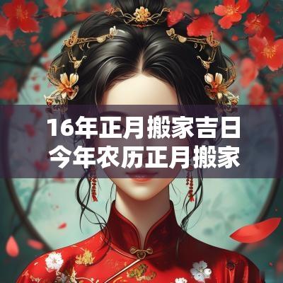 16年正月搬家吉日 今年农历正月搬家吉日