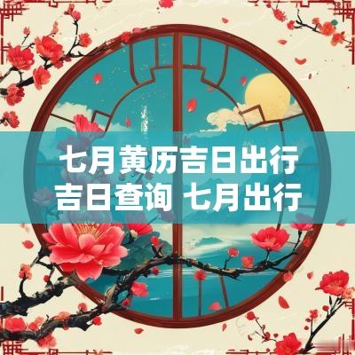 七月黄历吉日出行吉日查询 七月出行的黄道吉日是哪几天