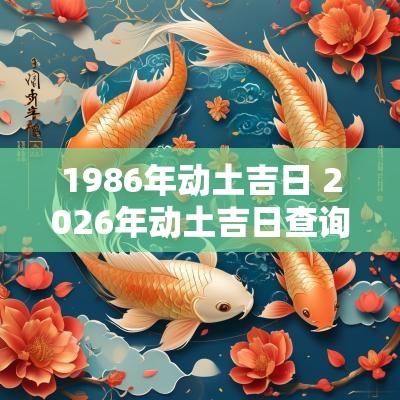 1986年动土吉日 2026年动土吉日查询