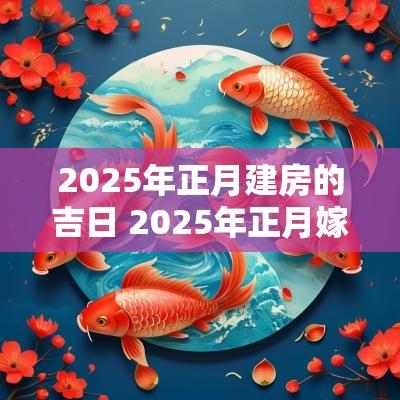 2025年正月建房的吉日 2025年正月嫁娶吉日
