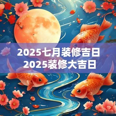 2025七月装修吉日 2025装修大吉日