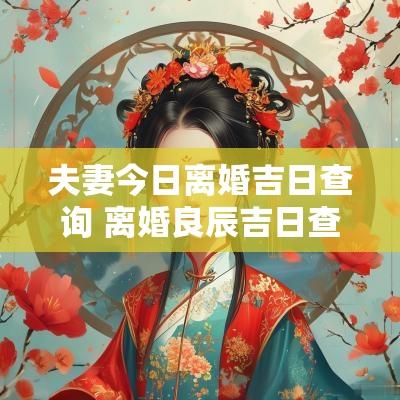 夫妻今日离婚吉日查询 离婚良辰吉日查询2025年