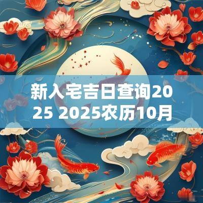 新入宅吉日查询2025 2025农历10月入宅吉日