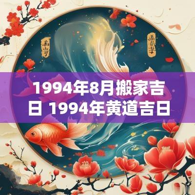 1994年8月搬家吉日 1994年黄道吉日表
