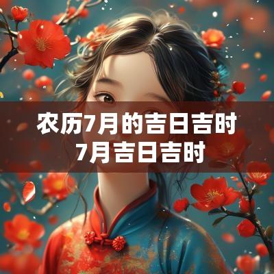 农历7月的吉日吉时 7月吉日吉时