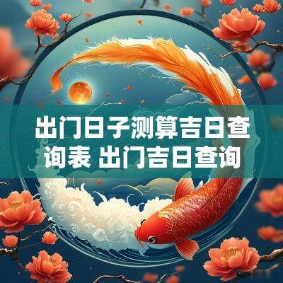 出门日子测算吉日查询表 出门吉日查询十月