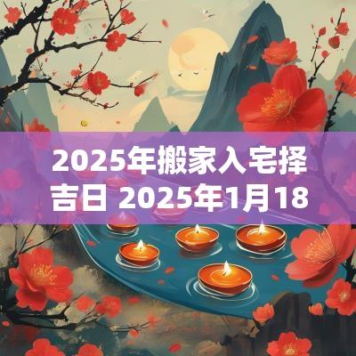 2025年搬家入宅择吉日 2025年1月18日搬家入宅黄道吉日