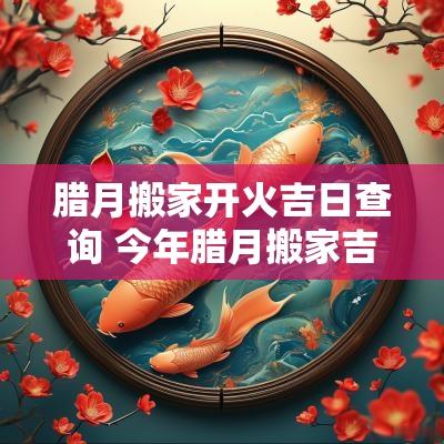 腊月搬家开火吉日查询 今年腊月搬家吉日查询大全