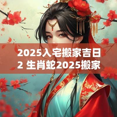 2025入宅搬家吉日2 生肖蛇2025搬家入宅吉日