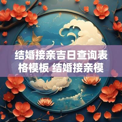 结婚接亲吉日查询表格模板 结婚接亲模板