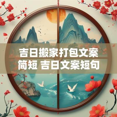 吉日搬家打包文案简短 吉日文案短句干净
