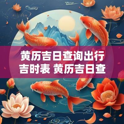 黄历吉日查询出行吉时表 黄历吉日查询2025出行吉日