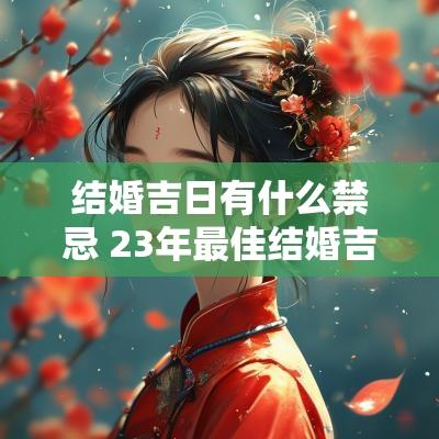 结婚吉日有什么禁忌 23年最佳结婚吉日