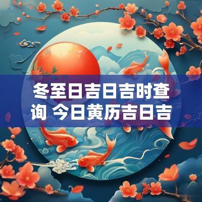 冬至日吉日吉时查询 今日黄历吉日吉时查询