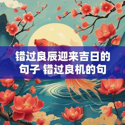 错过良辰迎来吉日的句子 错过良机的句子