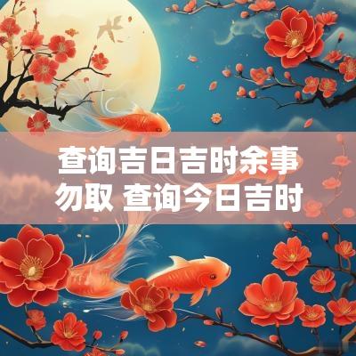 查询吉日吉时余事勿取 查询今日吉时吉日查询表