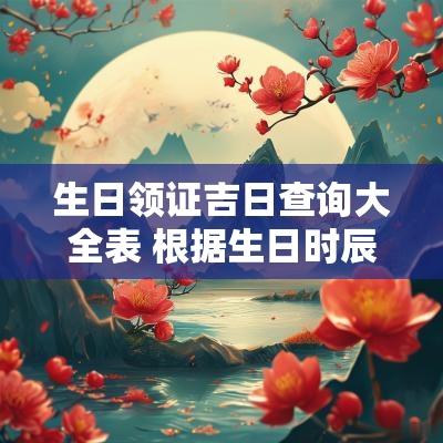 生日领证吉日查询大全表 根据生日时辰查吉日
