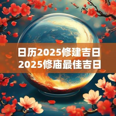 日历2025修建吉日 2025修庙最佳吉日