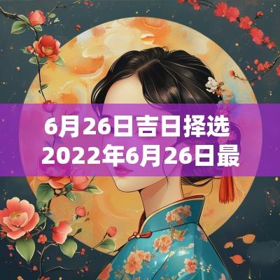 6月26日吉日择选 2025年6月26日最佳吉日和吉时