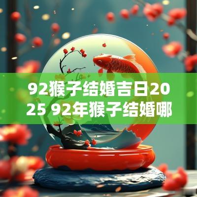 92猴子结婚吉日2025 92年猴子结婚哪月结婚大利