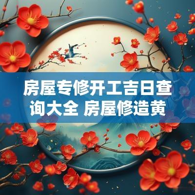 房屋专修开工吉日查询大全 房屋修造黄道吉日