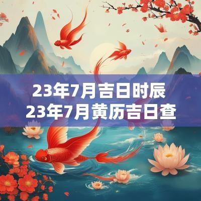 23年7月吉日时辰 23年7月黄历吉日查询