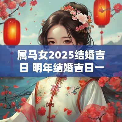 属马女2025结婚吉日 明年结婚吉日一览表2025
