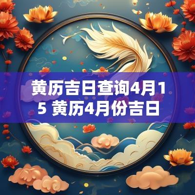 黄历吉日查询4月15 黄历4月份吉日