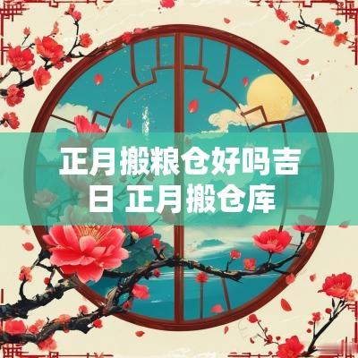 正月搬粮仓好吗吉日 正月搬仓库