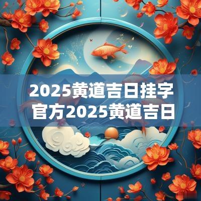 2025黄道吉日挂字 官方2025黄道吉日