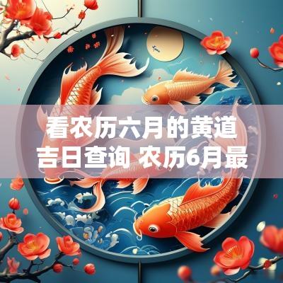 看农历六月的黄道吉日查询 农历6月最吉利的吉日查询表