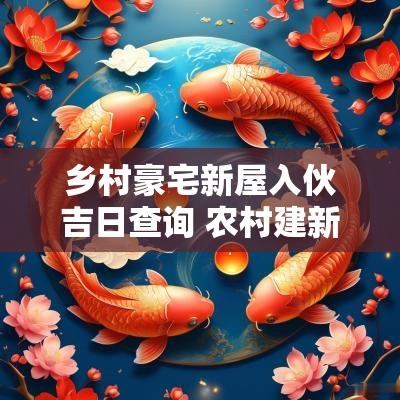 乡村豪宅新屋入伙吉日查询 农村建新房吉日大全